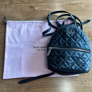 Kate Spade mini black leather backpack
